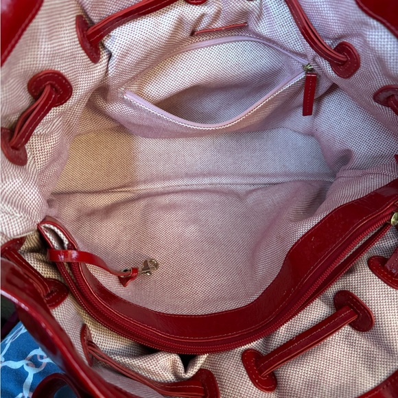 48 hour Sale Dooney & Bourke Vintage Patent Leather Large Red Chiara Bag EUC - Picture 12 of 15